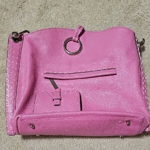 BCBG Pink Leather Shoulder Bag